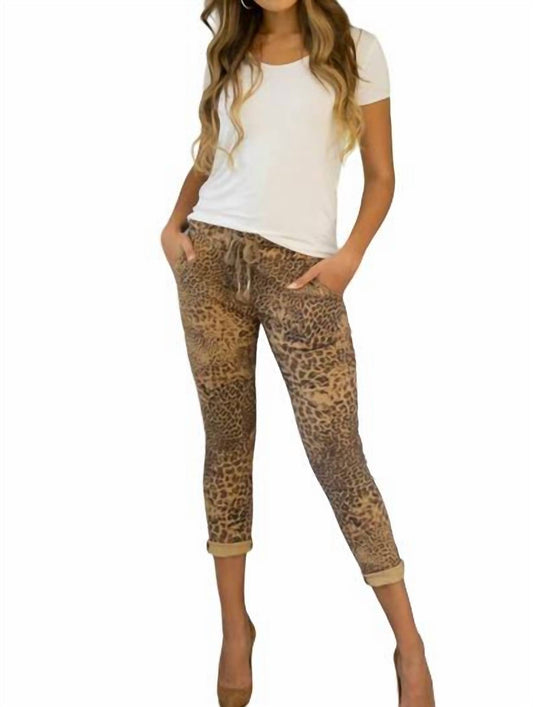 Venti6 - CHEETAH PRINT CRINKLE JOGGER