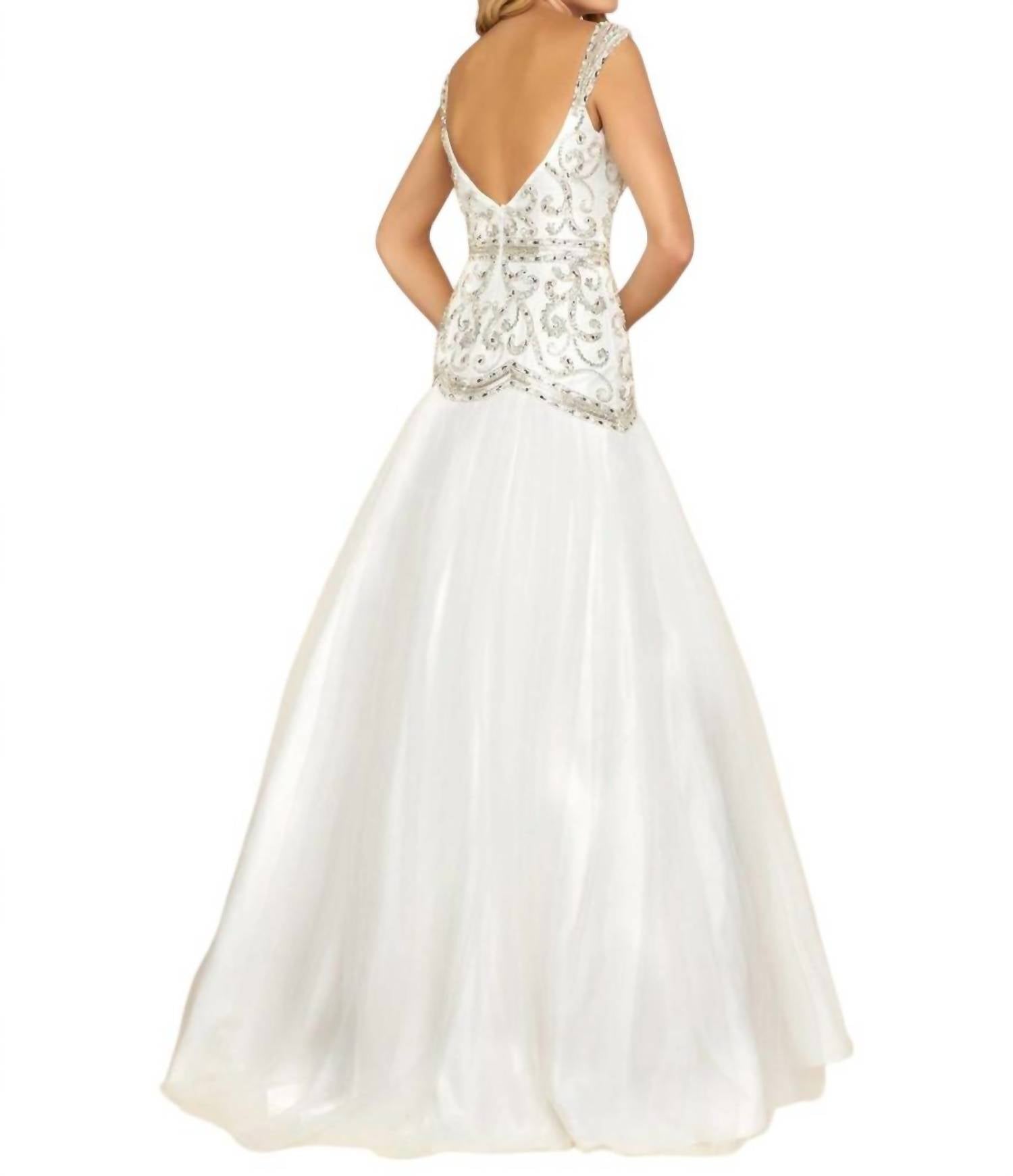 Mac Duggal - Beaded Bodice Fit and Flare Ball Gown