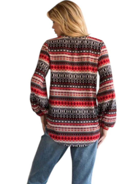 Bombom - Fairaisle Patterned Knit Top