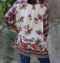 Nostalgia - Plaid & Print Embroidered Shirt