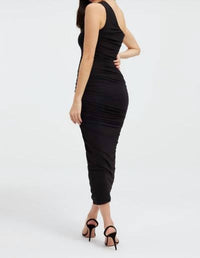 Good American - Ruched One Shoulder Midi Dress