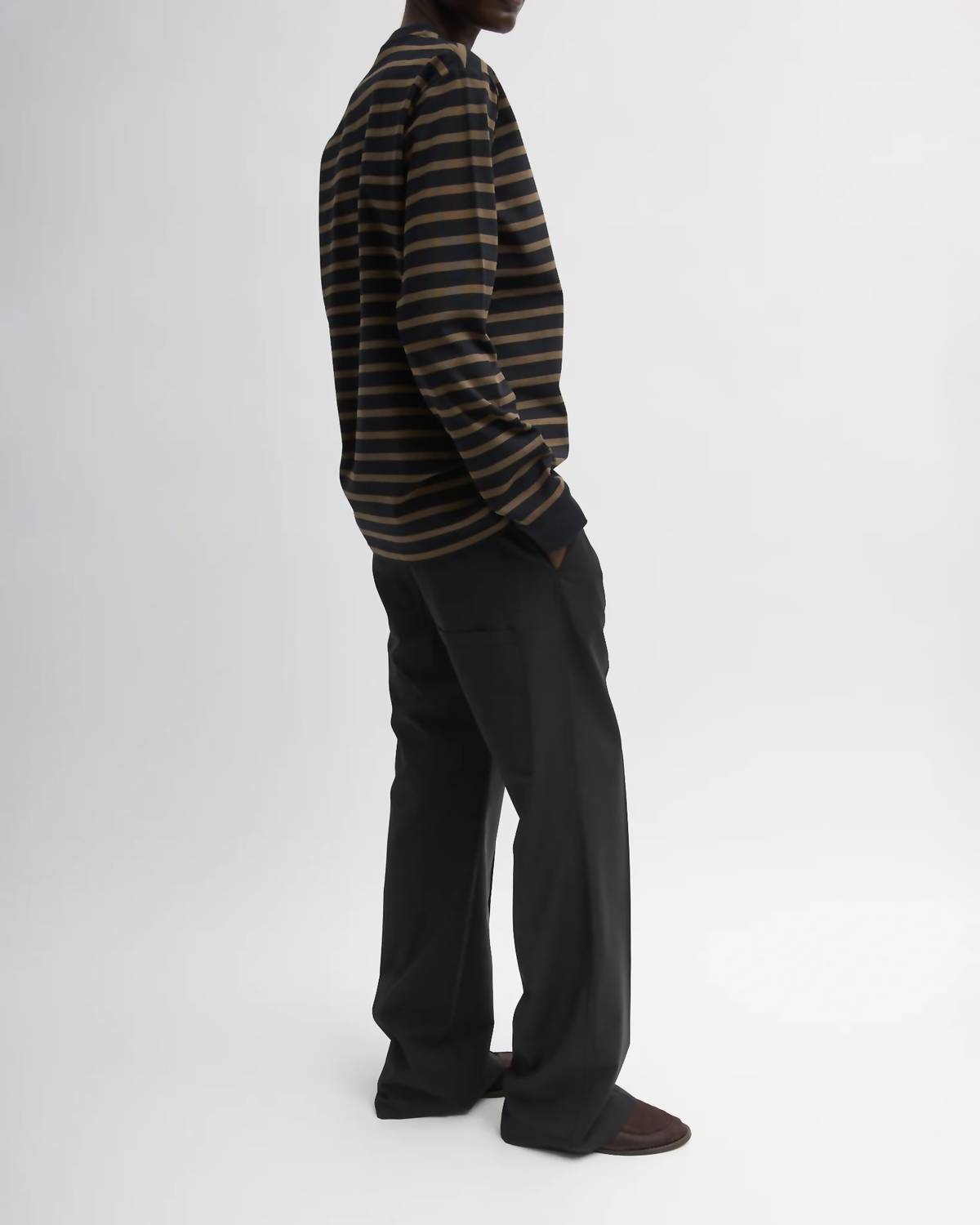 Tibi Tropical Wool Scottie Jogger in black - women's pants - detail view