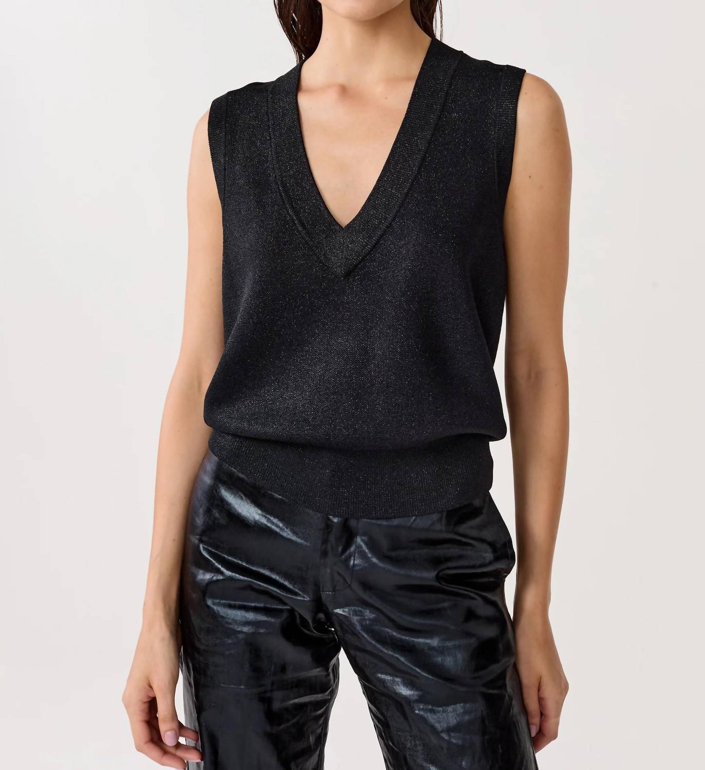 Lanhtropy - Preppy Lurex Knitted Vest