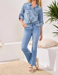 Tribal - Audrey Mid Rise Flare Jeans