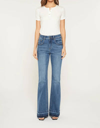 mica denim Mayleen Super High Flare Jeans in blue - women's jeans