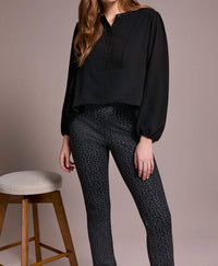 Tribal - Airflow Long Sleeve Mandarin Collar Blouse