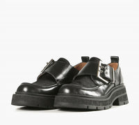 All Black - Women's Double Buckle Nulugg Loafers