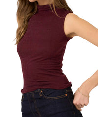 Project Social T - Domino Lurex Mock Neck Tank