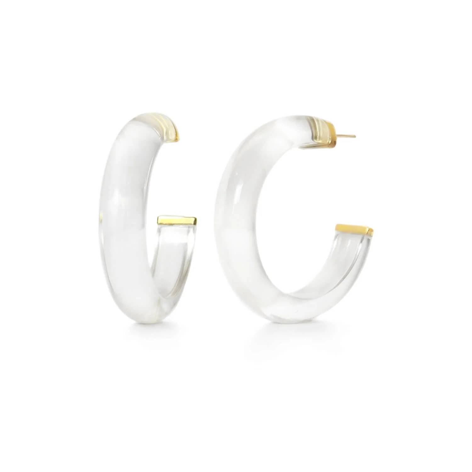 Gold & Honey - Women's Medium Illusion Hoop Earrings