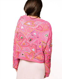 Queen Of Sparkles - Groovy Heart Tie Up Sweater