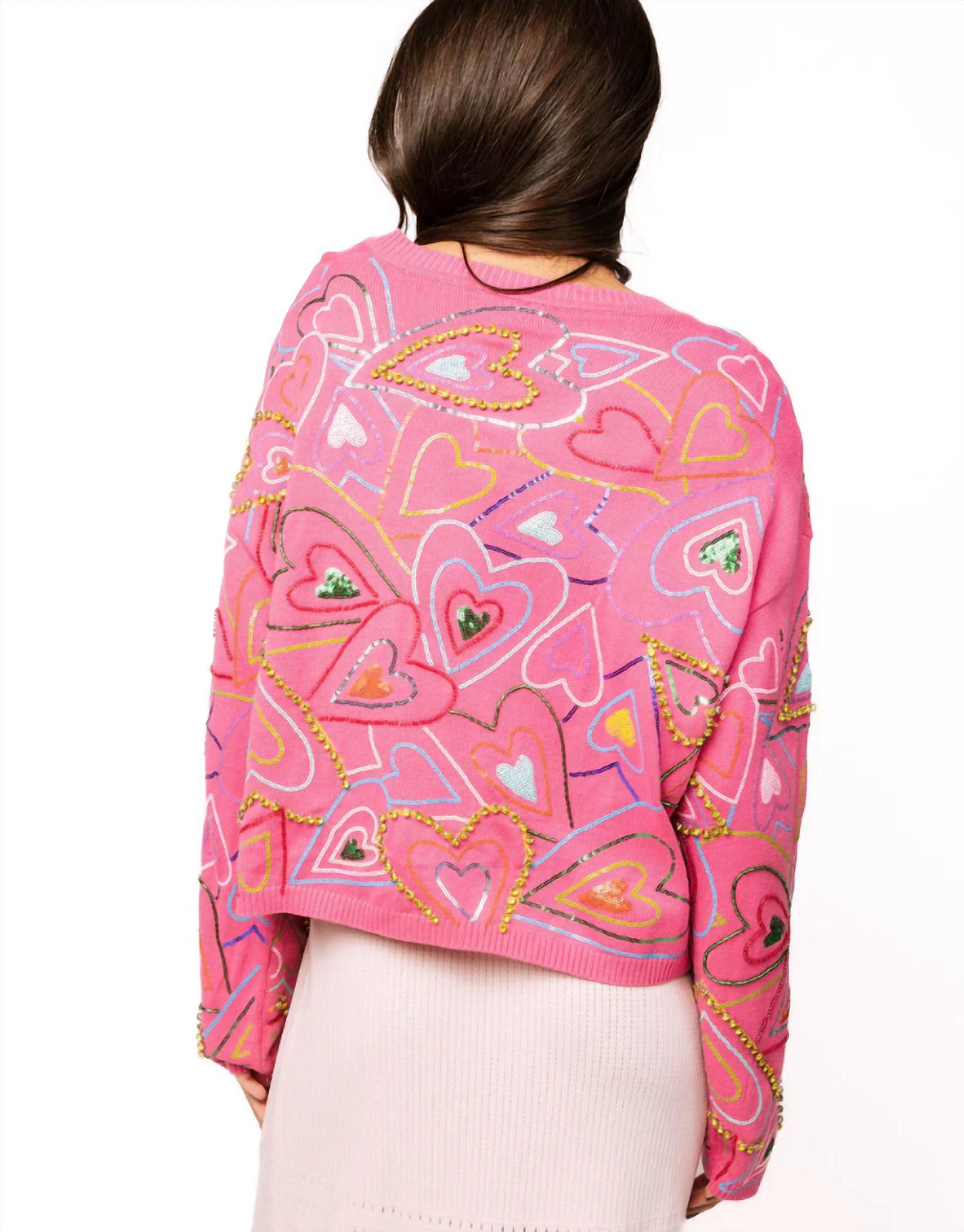 Queen Of Sparkles - Groovy Heart Tie Up Sweater