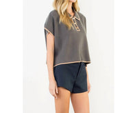 Thml - Cap Sleeve Collared Sweater