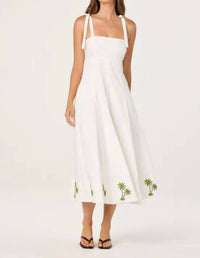 Astr - Shiann Embroidered Midi Dress