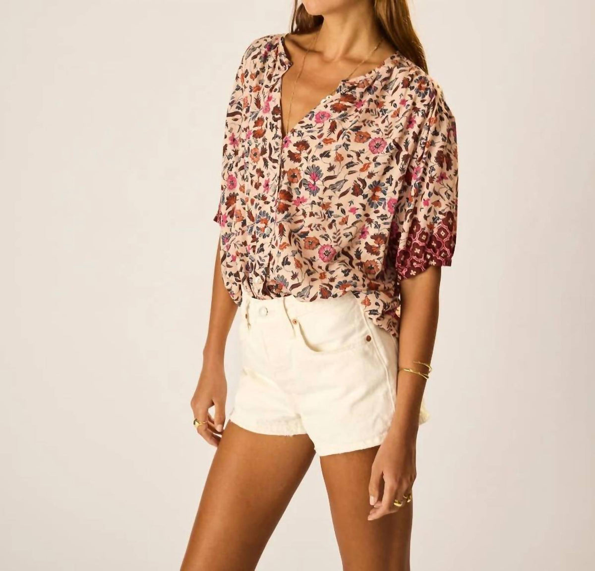 Natalie Martin - Violet V-neck Blouse Top