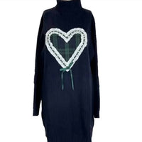 Teddy Fresh - Knit Laced Up Sweater Dress