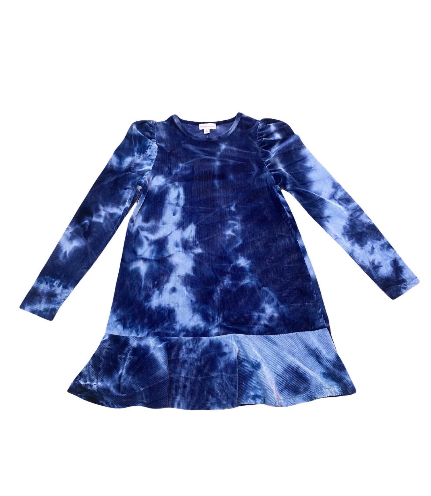 Girls Tie Dye Velour Dress