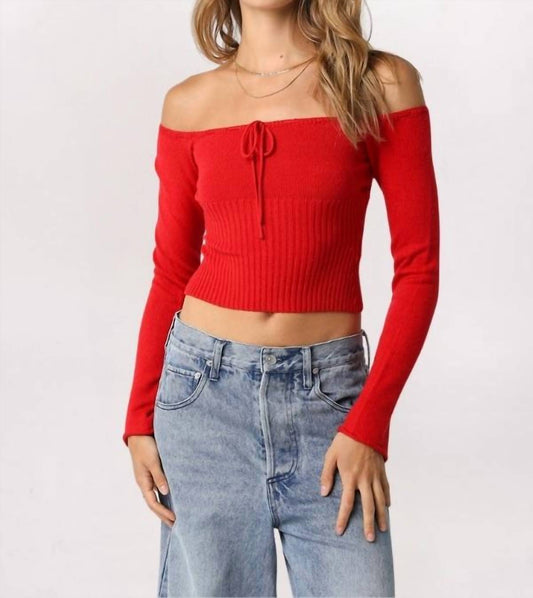 Olivaceous - Carrie Off Shoulder Sweater