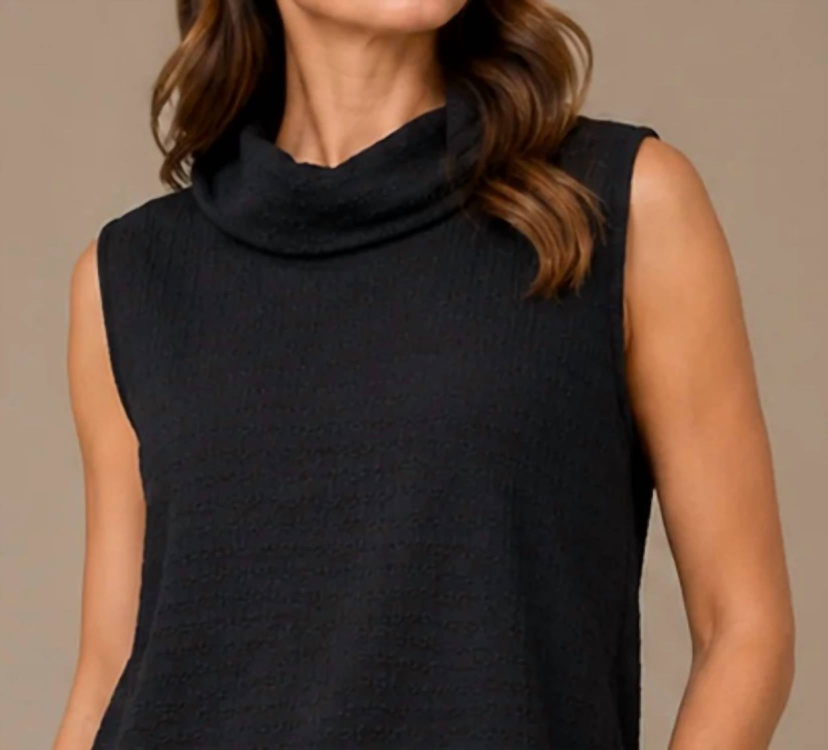 Pure Essence - Sleeveless Tunic With Cowl Neck