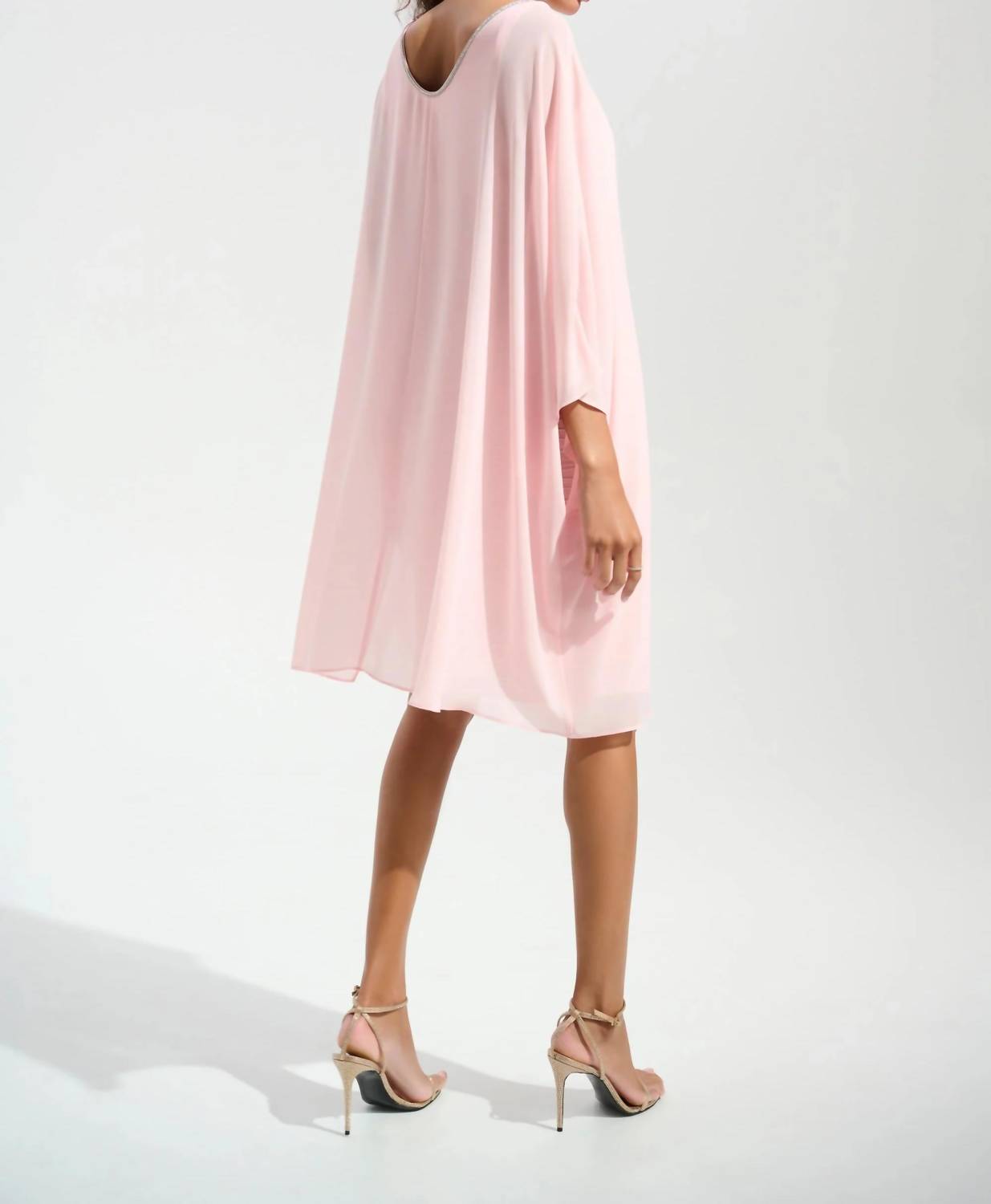 Joseph Ribkoff - Chiffon Poncho Overlay Sheath Dress