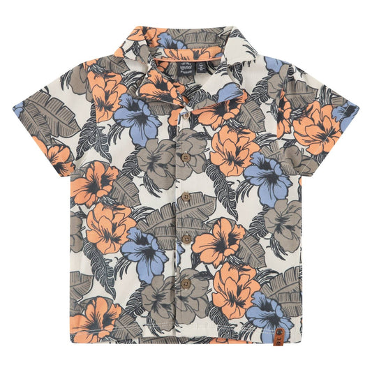 Babyface - Boys' Short Sleeve Stretch Hibiscus Shirt