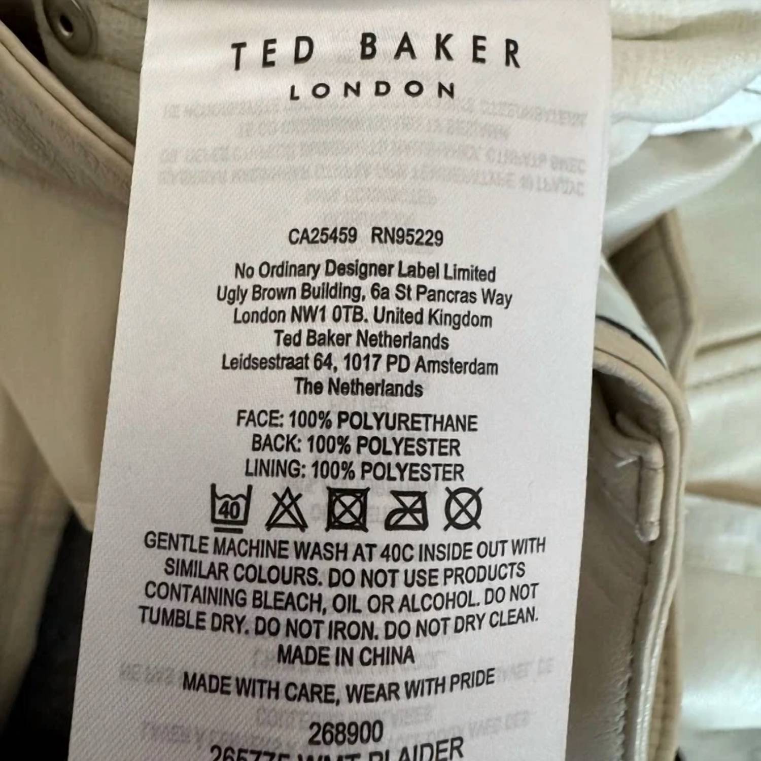 Ted Baker - London High Rise Straight Leg Faux Leather Pants