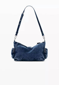 Desigual Women's Denim Floral Bag in blue - women's bag - alternate view