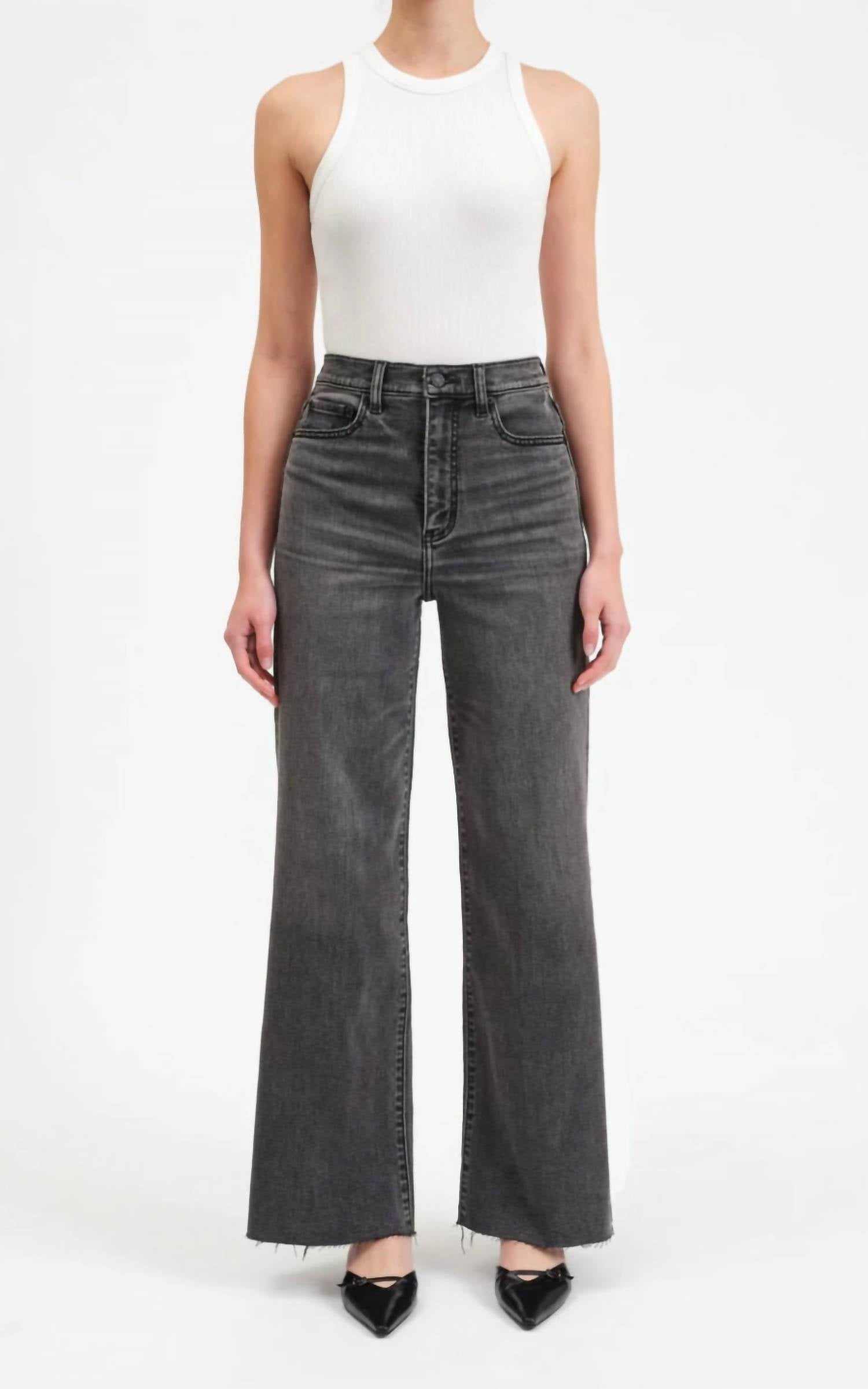 DAZE Far Out Wide Leg Jeans in milky way - women's jeans