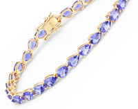 Diana M Jewels Women's Pear Natural Tanzanite Bracelet (10.73 Ct) - Luxe in 14k yellow gold - women's jewelry