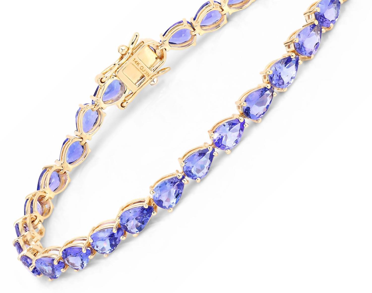 Diana M Jewels Women's Pear Natural Tanzanite Bracelet (10.73 Ct) - Luxe in 14k yellow gold - women's jewelry