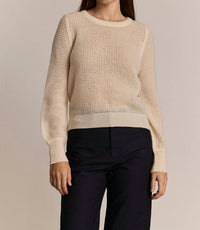 M.PATMOS Maria Mesh Pullover Sweater in ivory - women's sweater