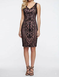 Sue Wong - Sleeveless Embroidered Swirl Party Dress