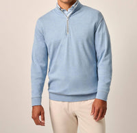 JOHNNIE-O Hanks Quarter Zip Top in lapis - men's sweater