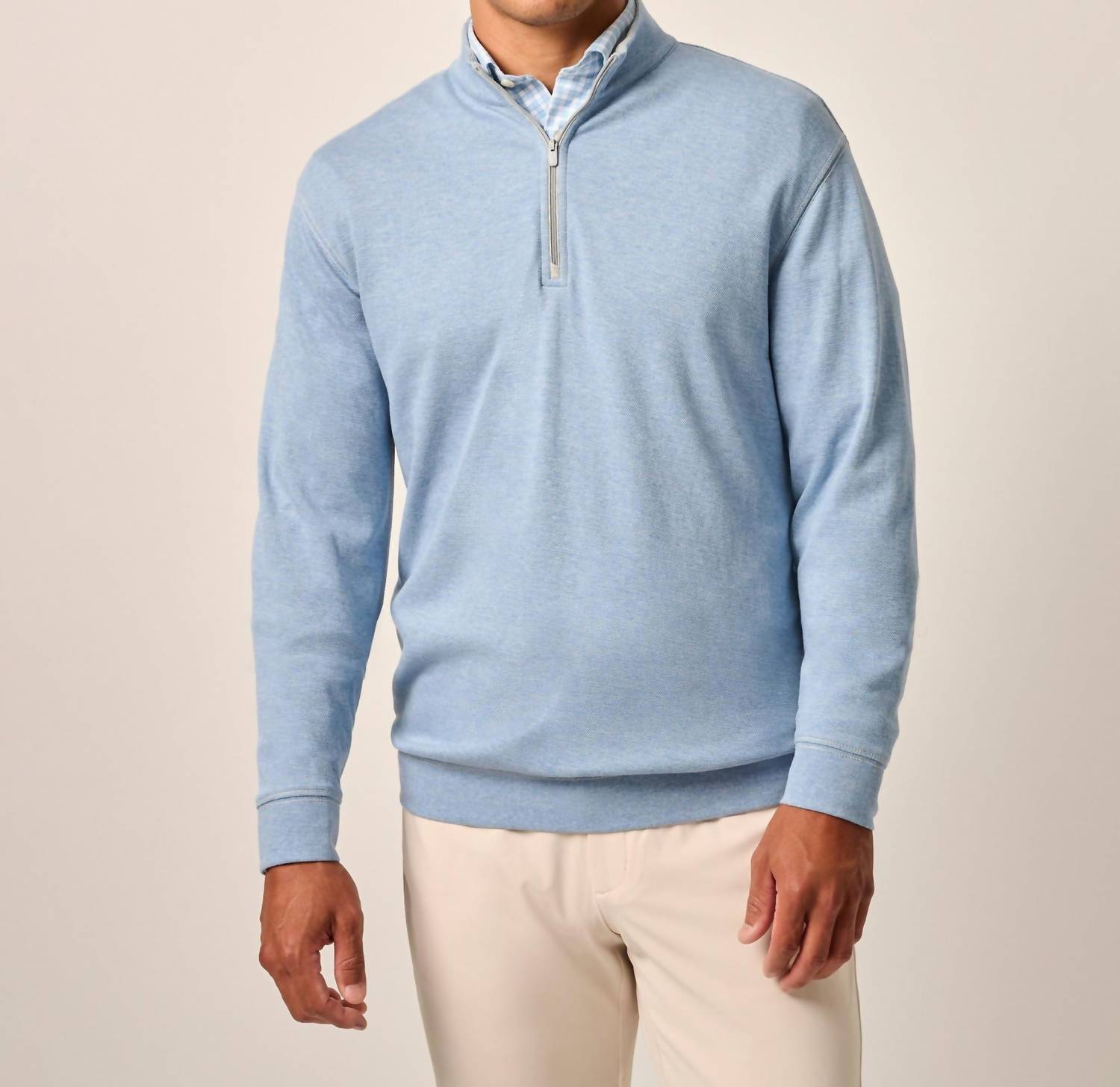 JOHNNIE-O Hanks Quarter Zip Top in lapis - men's sweater