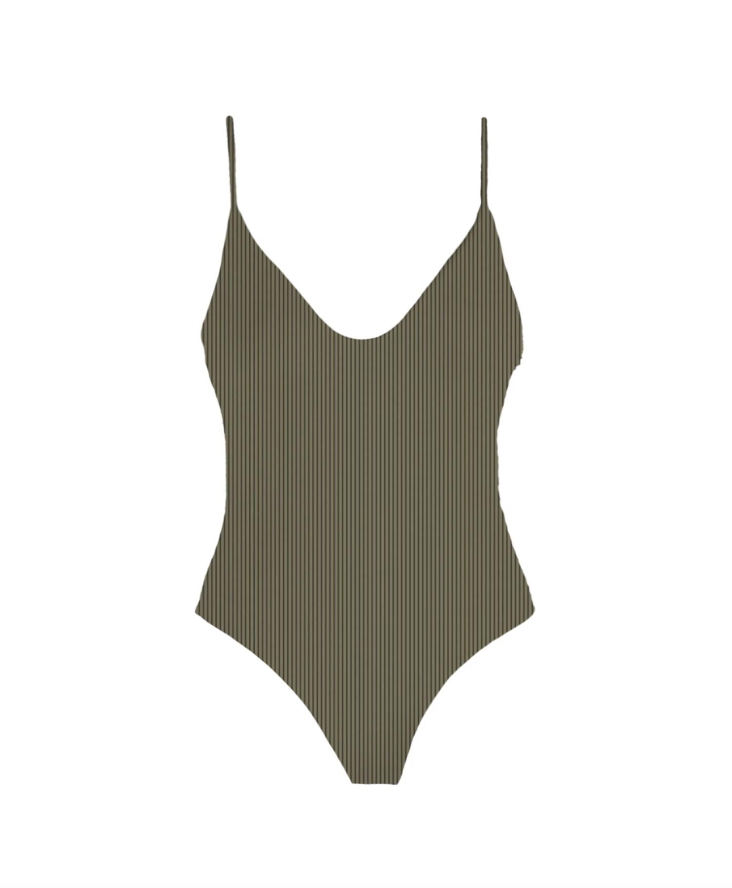 MAI Women's Costa Bodysuit in aloe ribbed - women's shirt