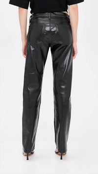 AGOLDE Low Rise Recycled Leather Slim Jeans in detox - women's jeans - view 6
