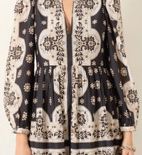 ALIX OF BOHEMIA Winifred Bronco Bandana Dress in black - women's dress - detail view