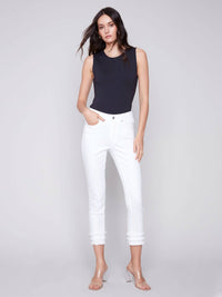 Charlie B - Regular Rise Slim Leg Frayed Hem Ankle Jean