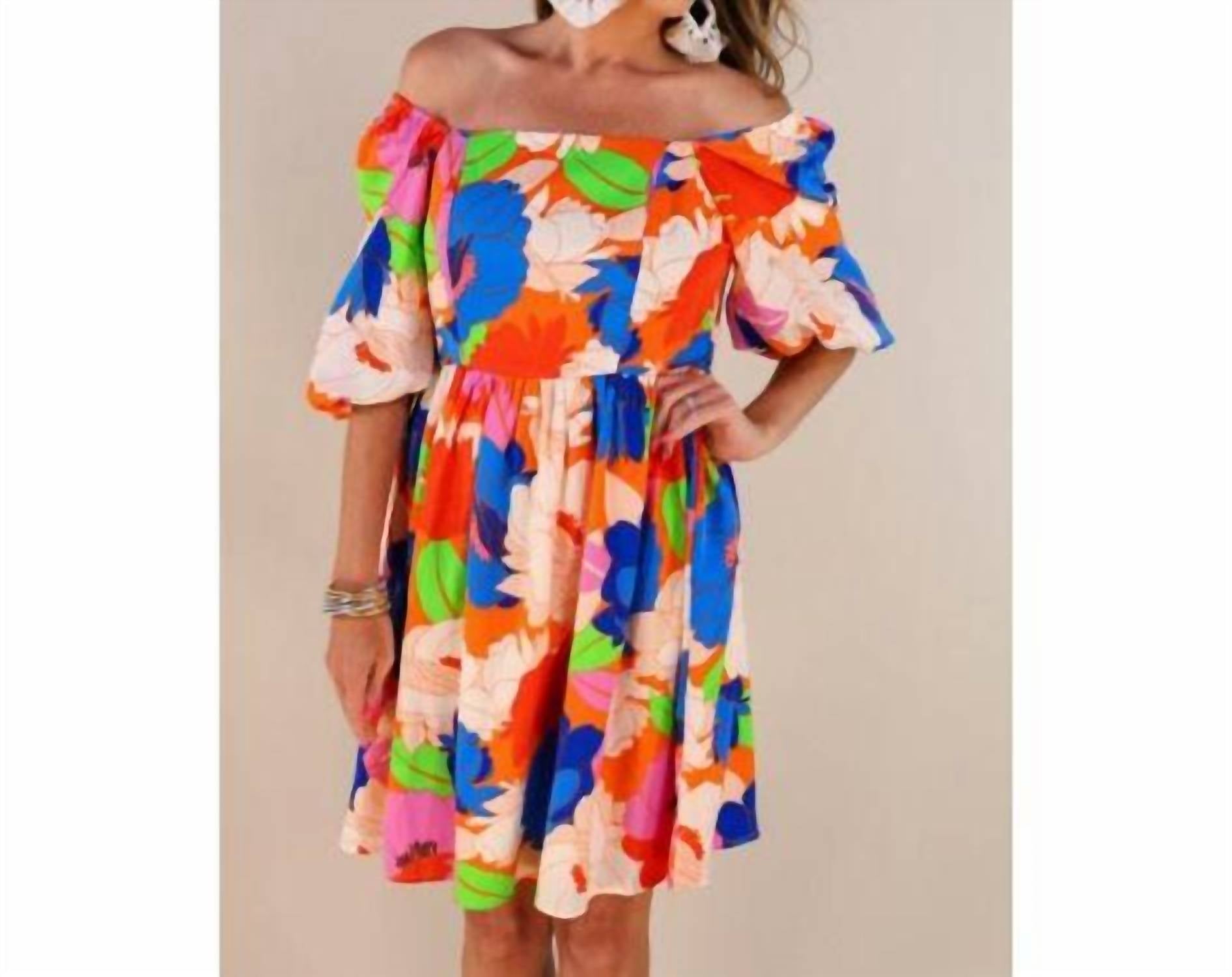 Jess Lea - Feel the Heat Floral Puff Sleeve Dress