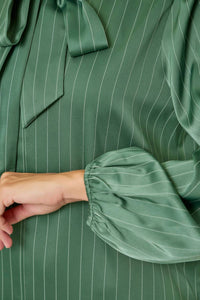 Mystree - Ribbon Tie Stripe Shirt