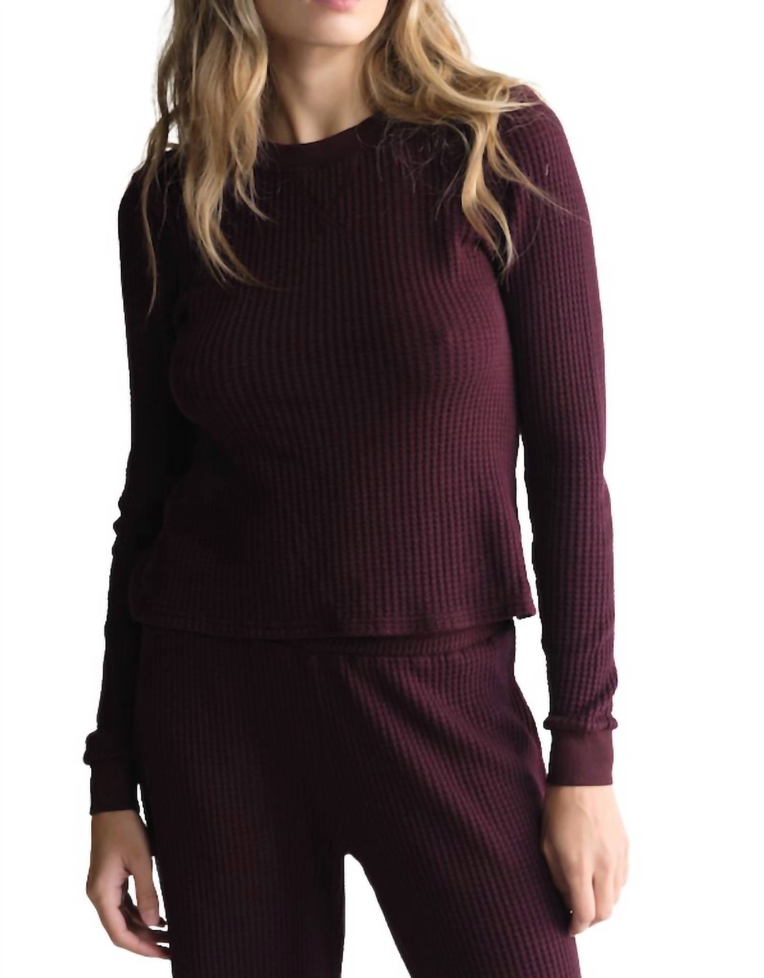 People Of Leisure - Women's Maine Waffle Long Sleeve Tee