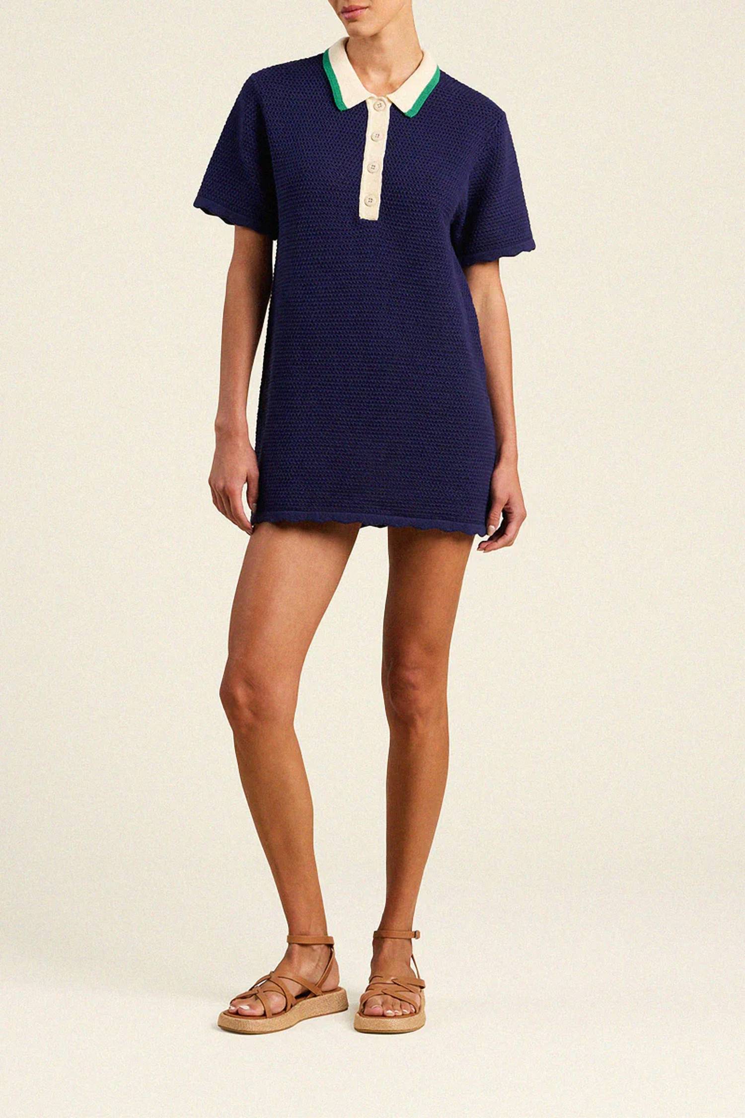 TROVATA Marissa Dress in navy - women's dress - detail view