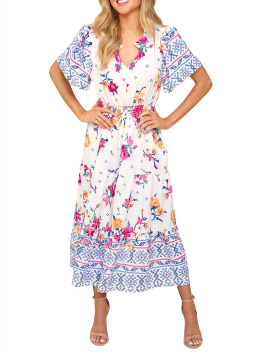 Haptics - FLORAL FIT and FLARE MAXI DRESS