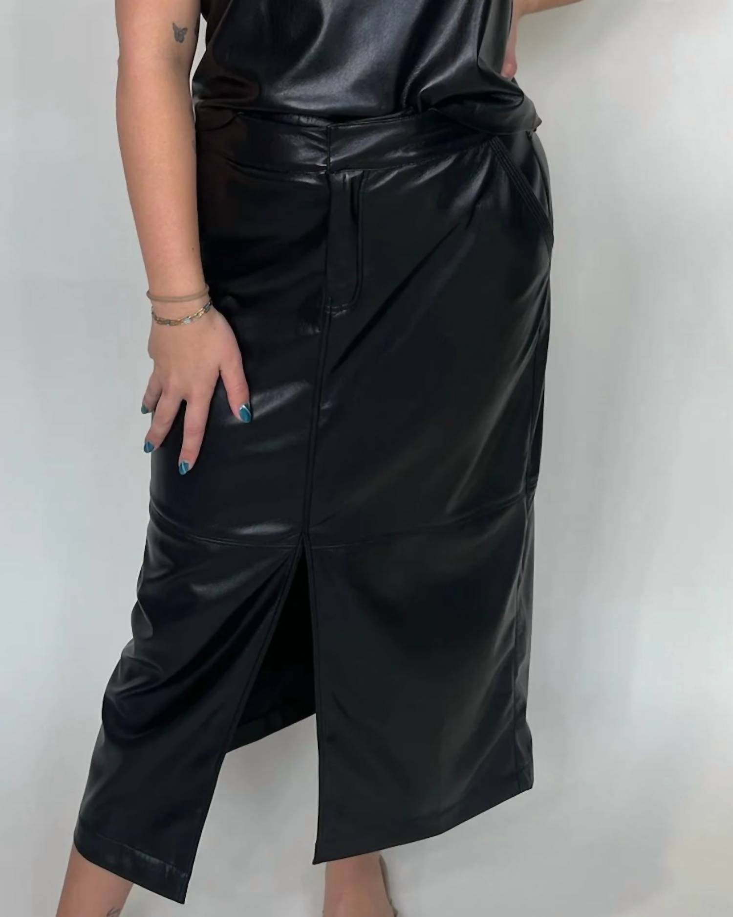 Melissa Nepton - Marina Faux Leather Midi Skirt