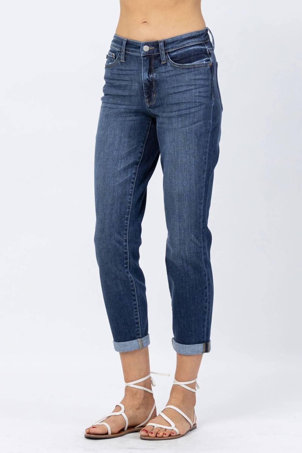 Judy Blue - Women's Sophia Midrise Cuffed Boyfriend Jeans