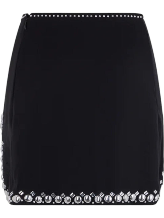 Rabanne - Women's Satin Mini Skirt with Details