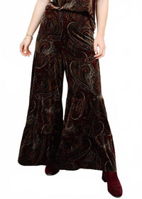 Ivy Jane PAISLEY VELVET PANT in multi - women's pants - detail view