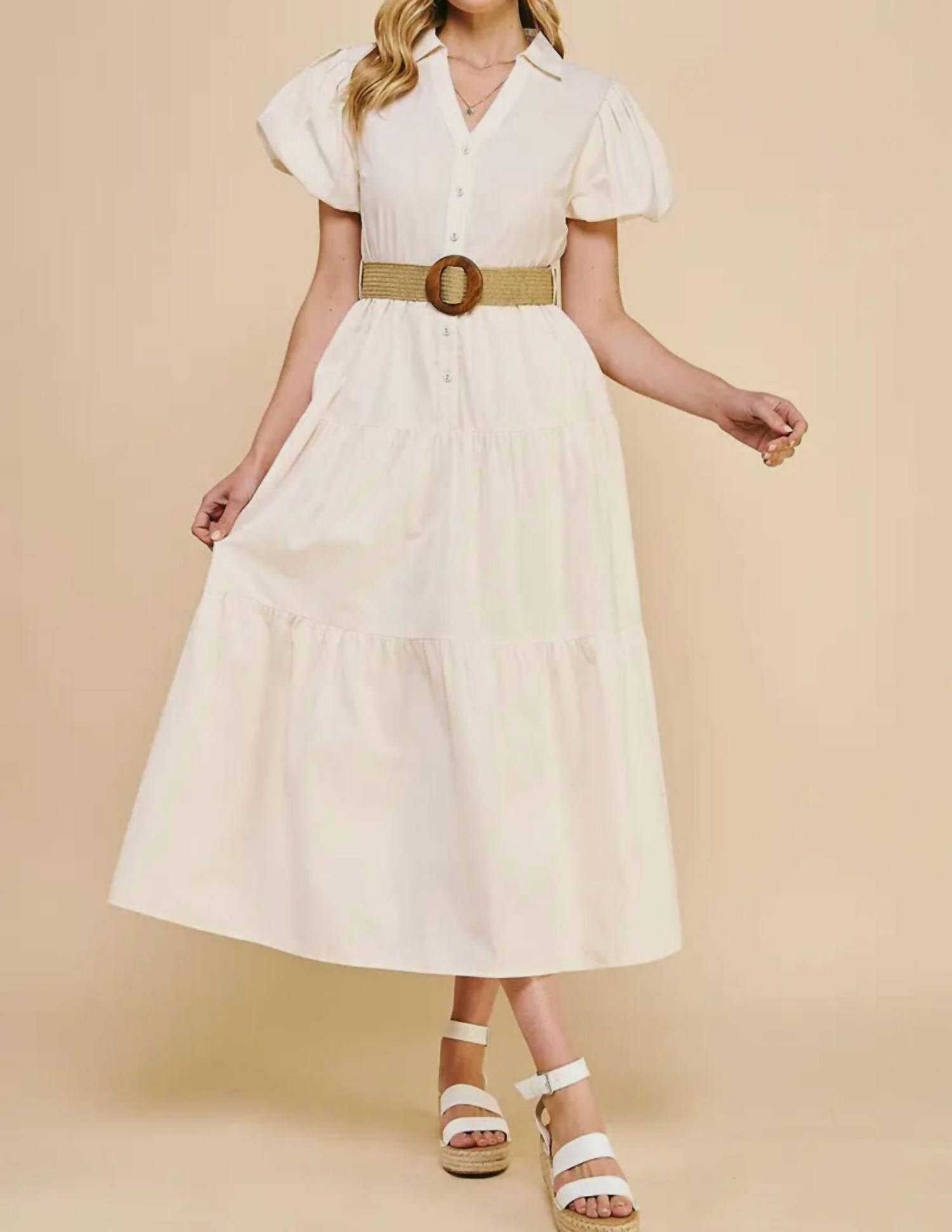 Pinch - Buttondown Belted Maxi Dress