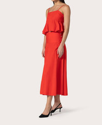 Lusana - Karla Pleated Flared Hem Top