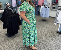 Jodifl - Boho Floral Puff Sleeve Midi Dress