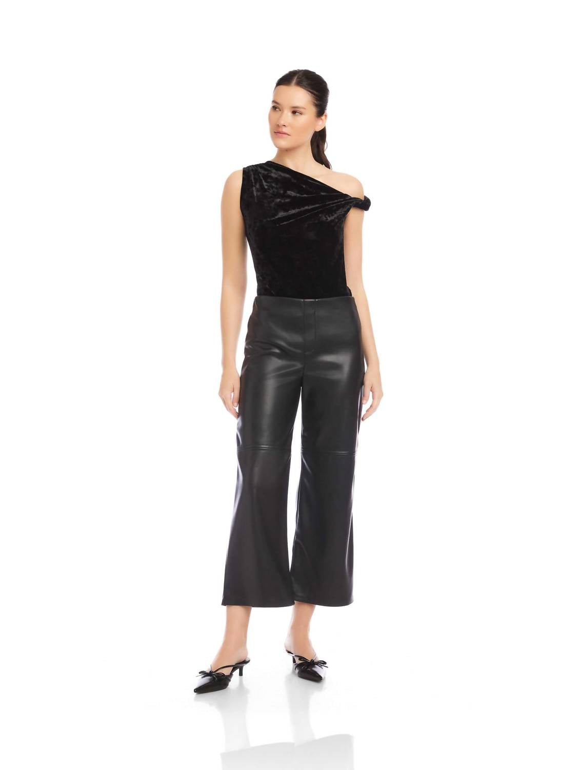 Fifteen Twenty - Faux Leather Cropped Pants